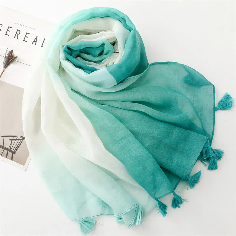 Women's Fresh Unique Gradient Color Thin Scarf - Image 10