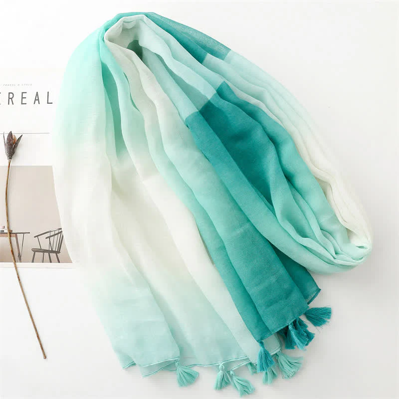 Women's Fresh Unique Gradient Color Thin Scarf - Image 11