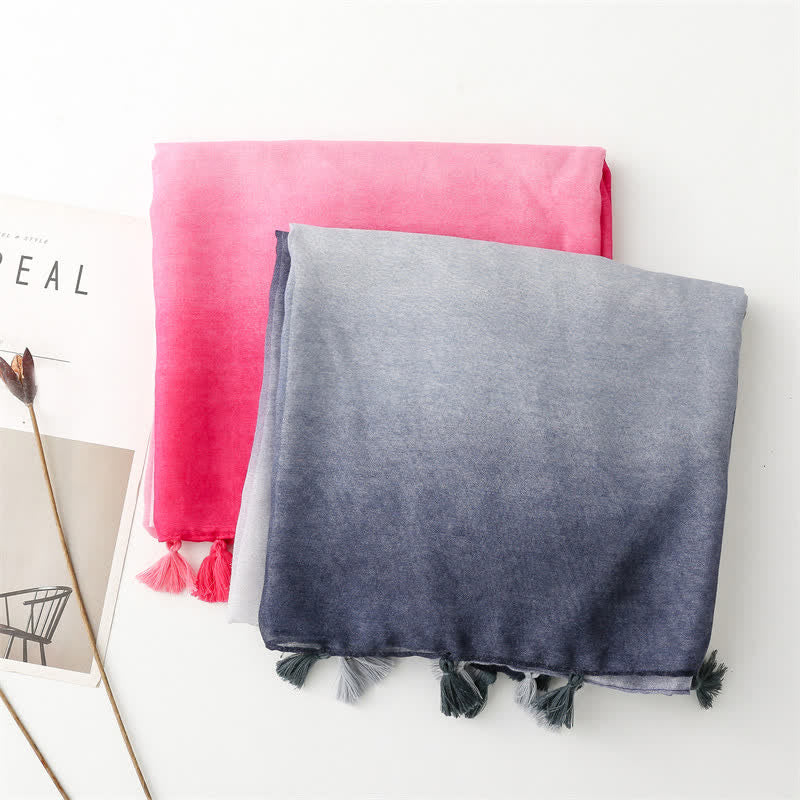 Women's Fresh Unique Gradient Color Thin Scarf - Image 13