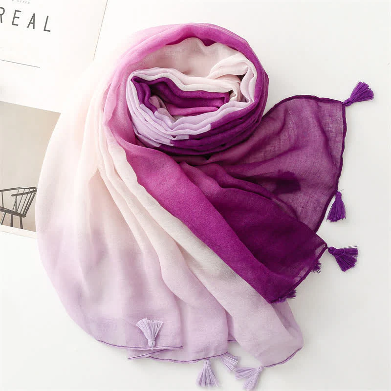 Women's Fresh Unique Gradient Color Thin Scarf - Image 15