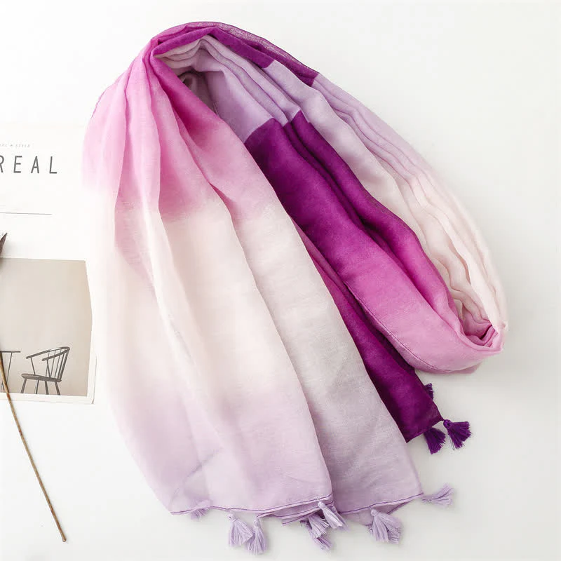 Women's Fresh Unique Gradient Color Thin Scarf - Image 16