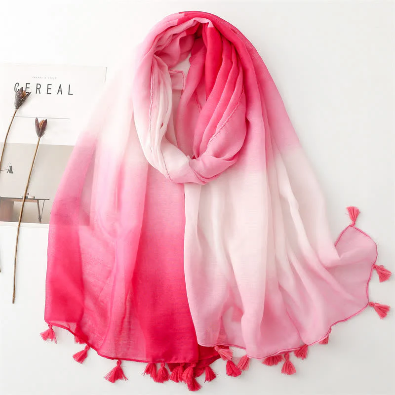 Women's Fresh Unique Gradient Color Thin Scarf - Image 17
