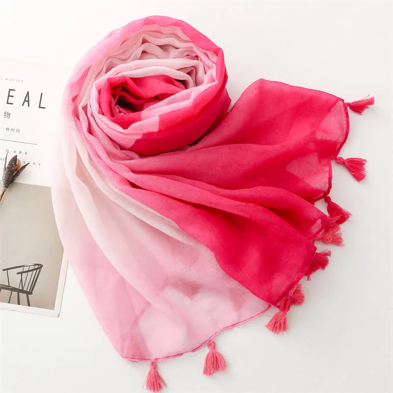Women's Fresh Unique Gradient Color Thin Scarf - Image 18