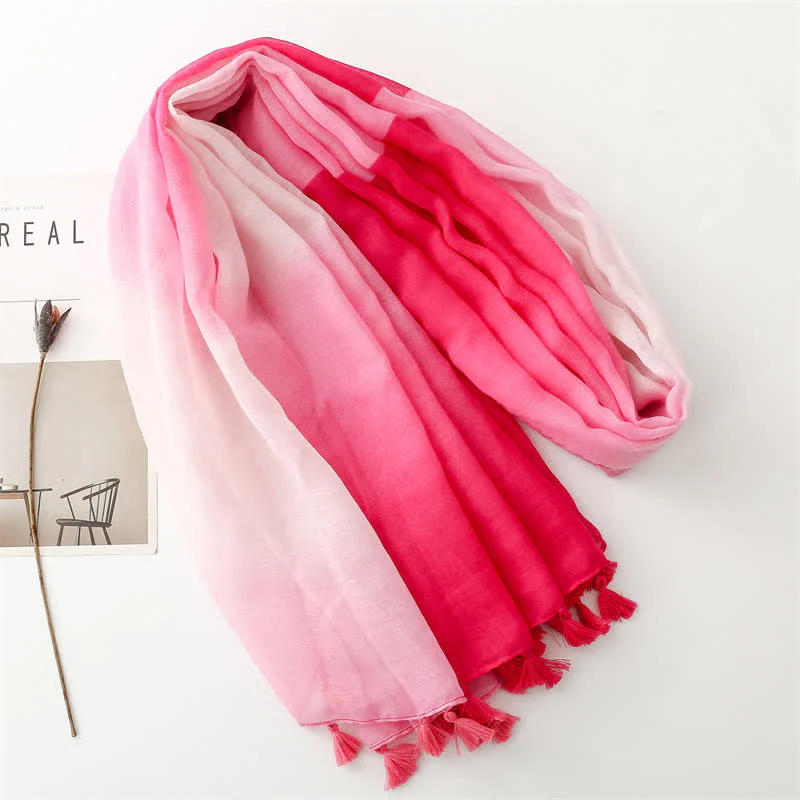Women's Fresh Unique Gradient Color Thin Scarf - Image 19