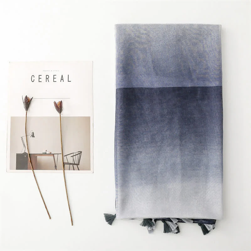 Women's Fresh Unique Gradient Color Thin Scarf - Image 2