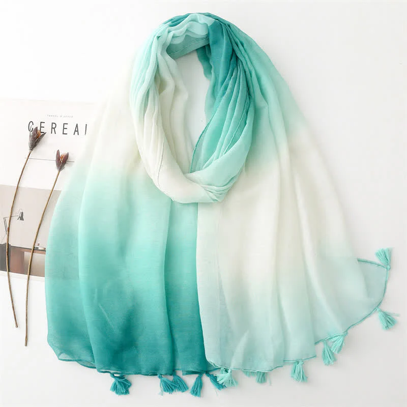 Women's Fresh Unique Gradient Color Thin Scarf - Image 9
