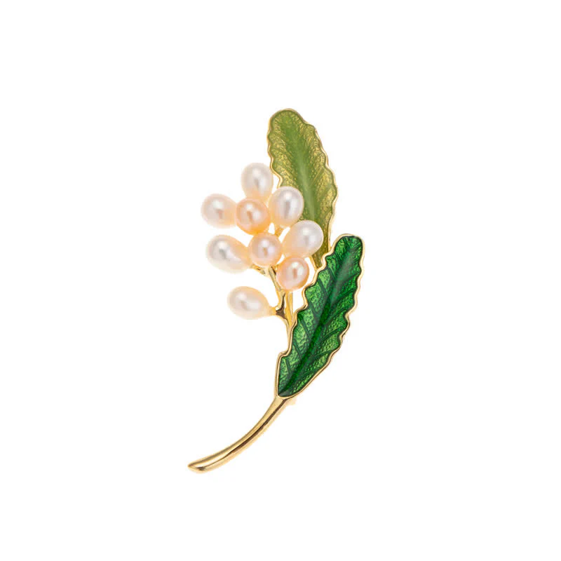 Women's Freshwater Pearl Jasmine Brooch - Image 4