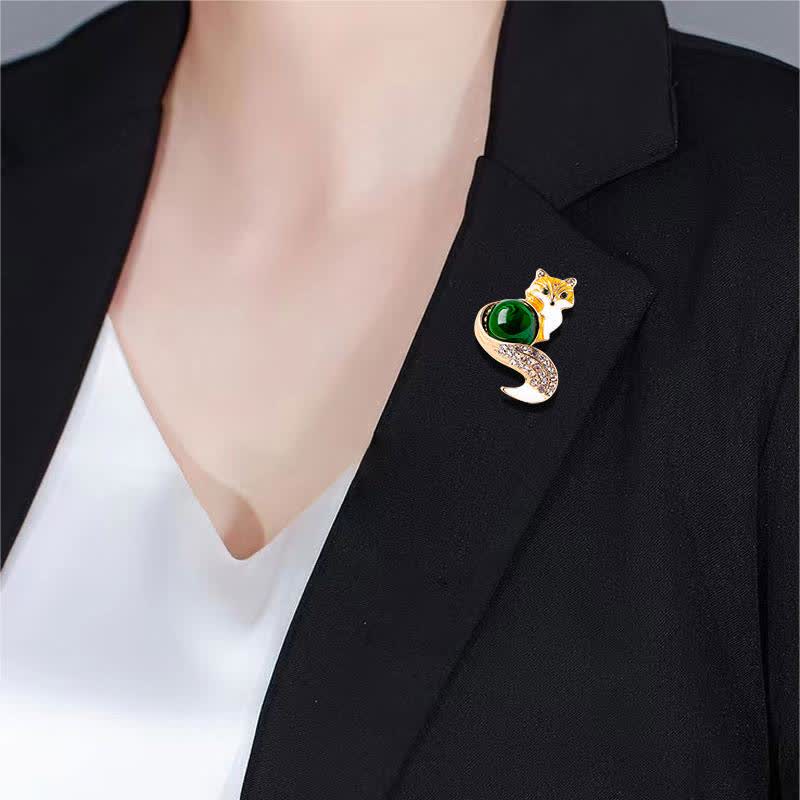 Women's Glaze Enamel Fox Brooch - Image 2