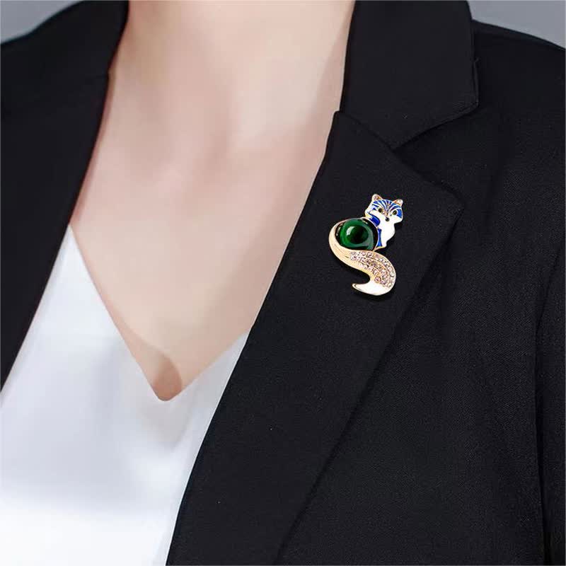 Women's Glaze Enamel Fox Brooch - Image 5