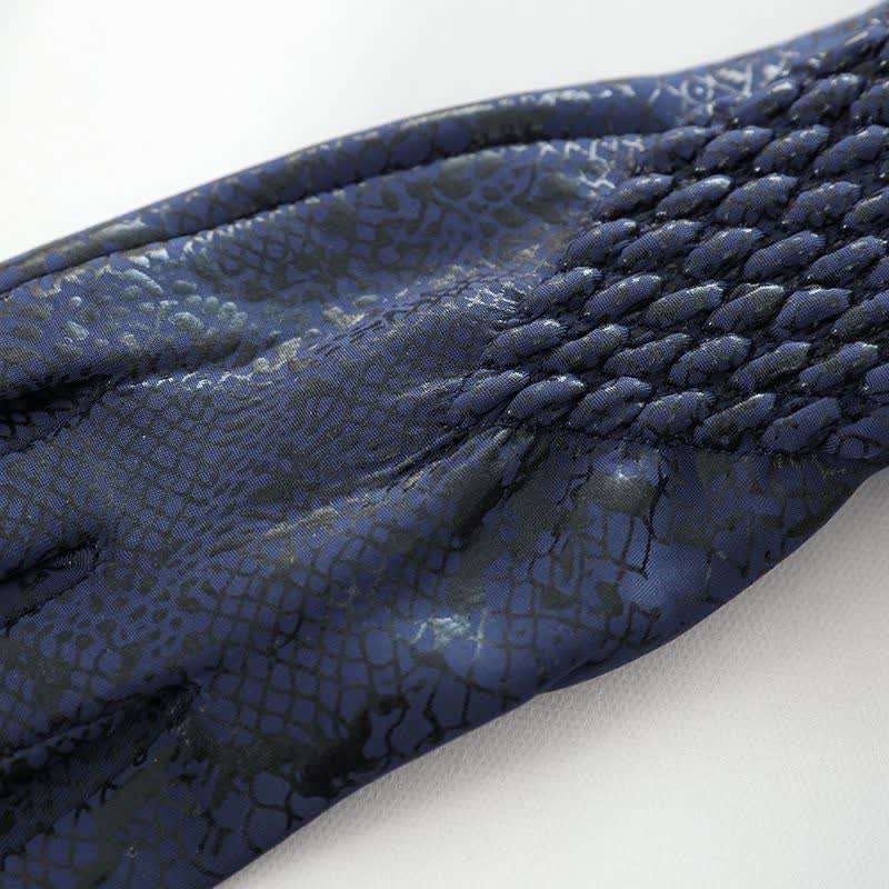 Women's Glossy Python Pattern Soft Velvet Gloves - Image 6