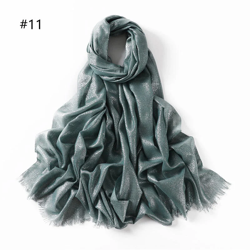 Women's Golden Glitter Lightweight Shawl Thin Scarf - Image 19