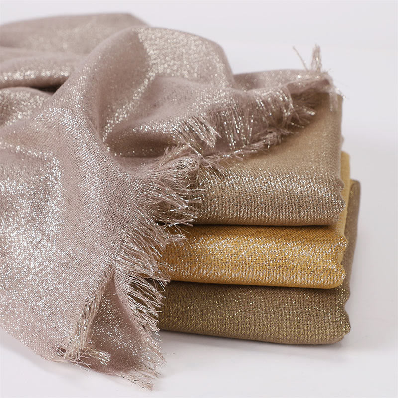 Women's Golden Glitter Lightweight Shawl Thin Scarf - Image 2