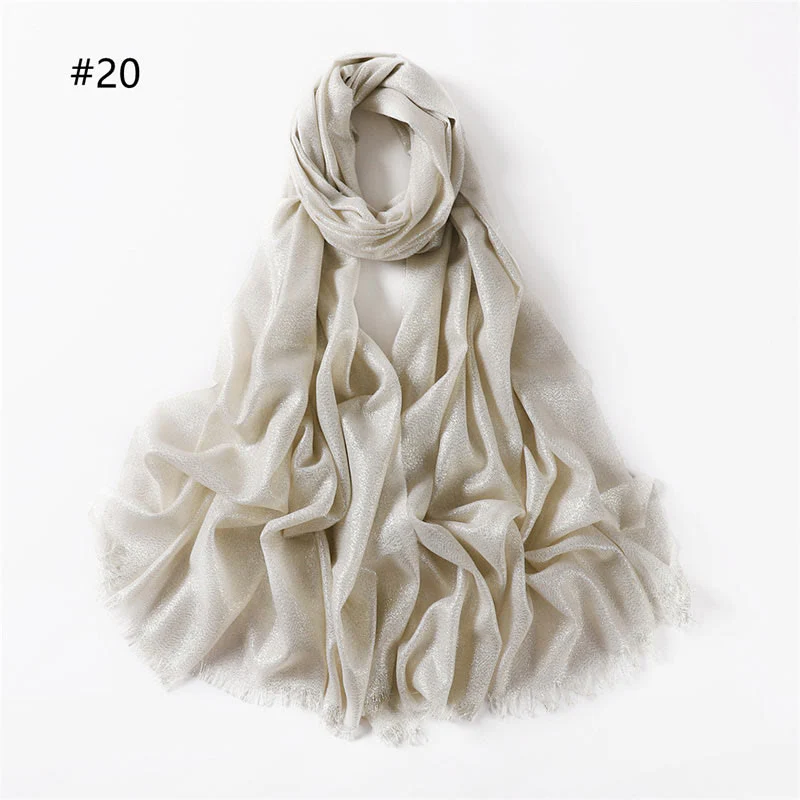 Women's Golden Glitter Lightweight Shawl Thin Scarf - Image 28