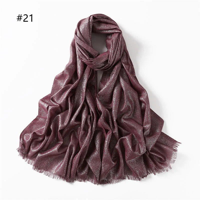 Women's Golden Glitter Lightweight Shawl Thin Scarf - Image 29