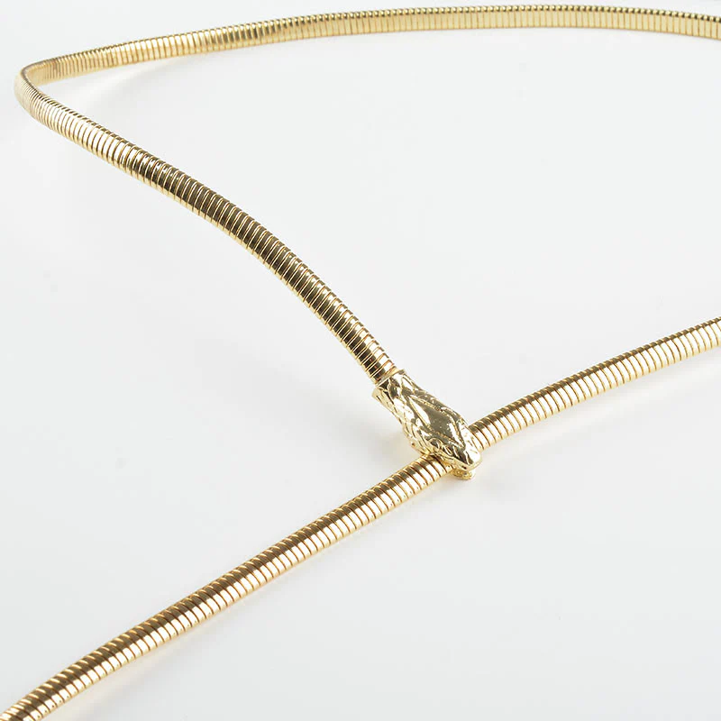 Women's Golden Silver Snake Chain Belt Metal Waist Chain - Image 6