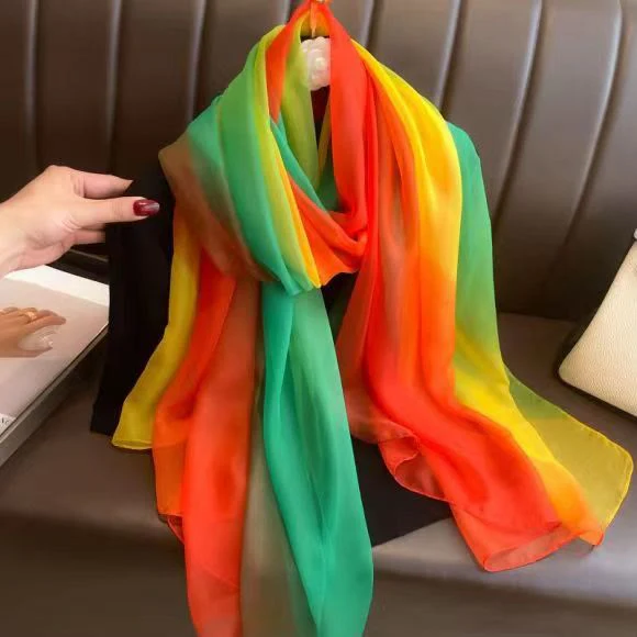Women's Gradient Color Lightweight Flowy All-Season Scarf - Image 3