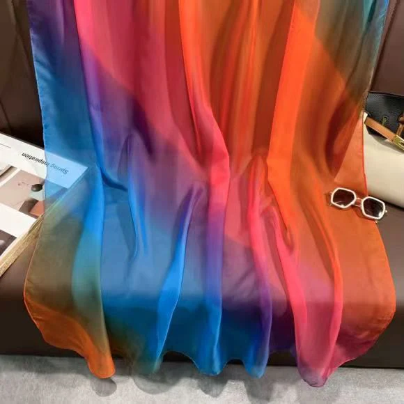 Women's Gradient Color Lightweight Flowy All-Season Scarf - Image 6