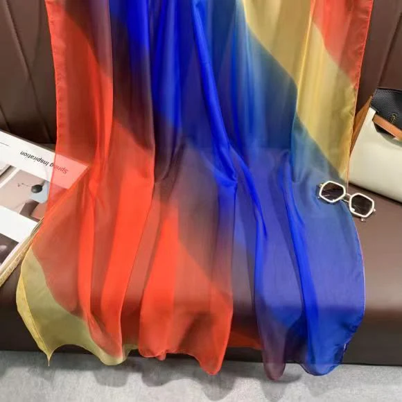 Women's Gradient Color Lightweight Flowy All-Season Scarf - Image 8