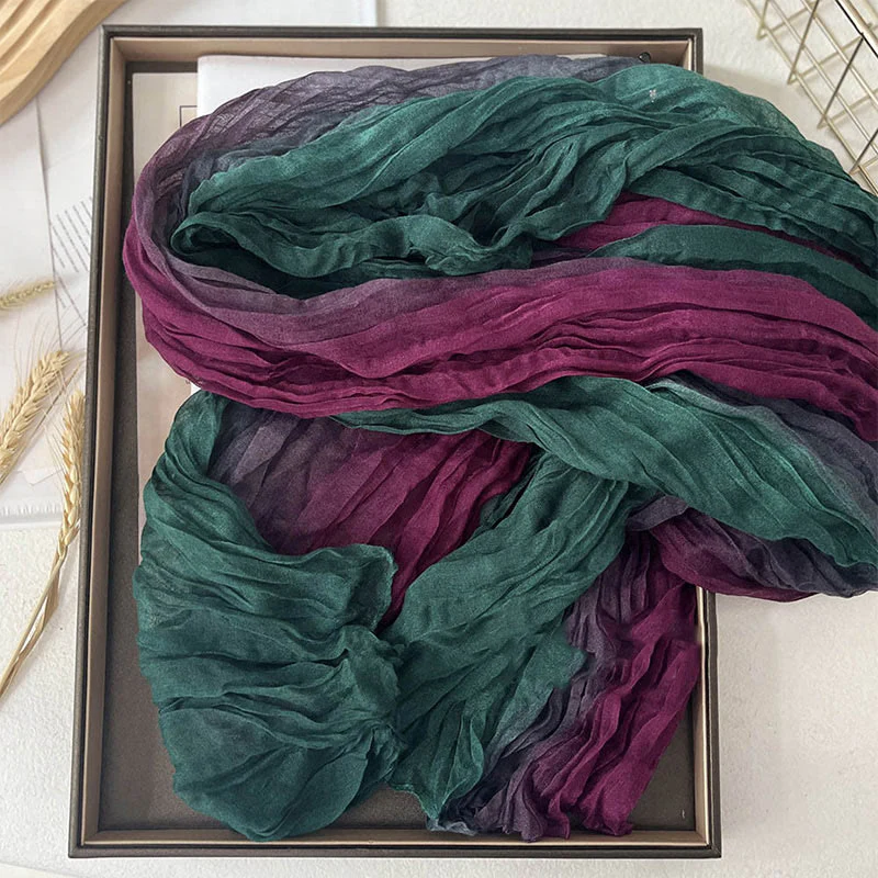 Women's Gradient Solid Color Thin Scarf - Image 11