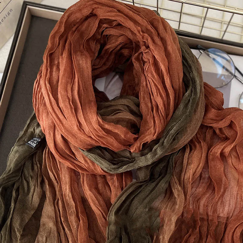 Women's Gradient Solid Color Thin Scarf - Image 17