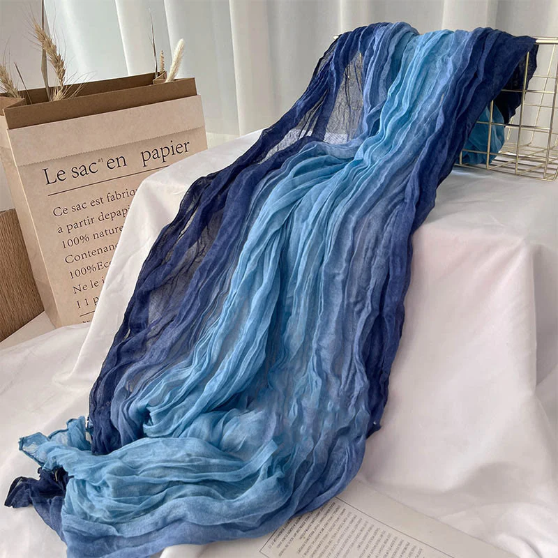 Women's Gradient Solid Color Thin Scarf - Image 2