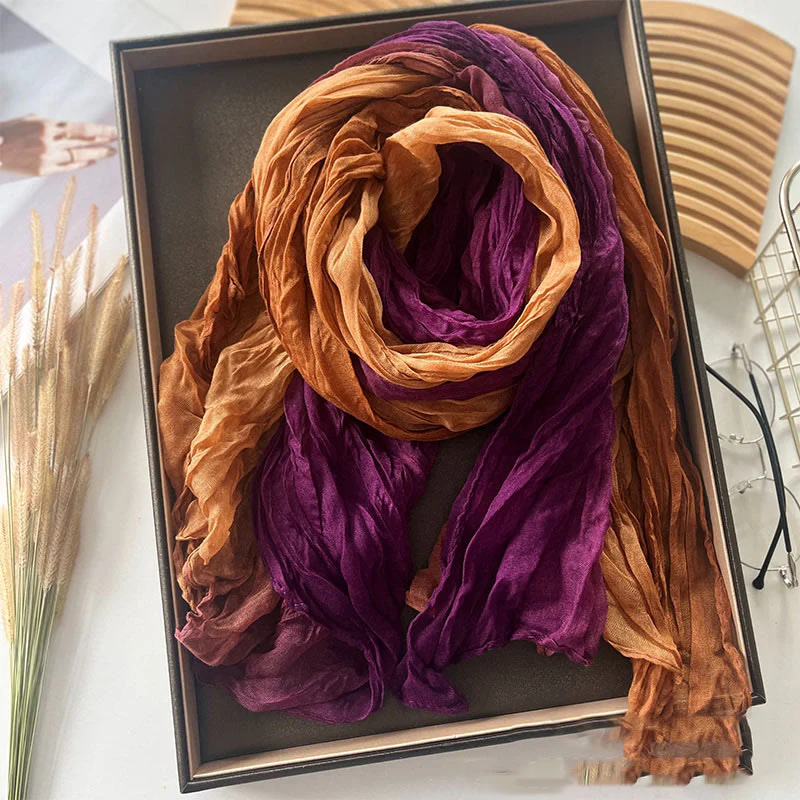 Women's Gradient Solid Color Thin Scarf - Image 23
