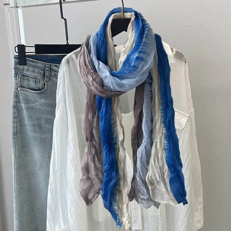 Women's Gradient Solid Color Thin Scarf - Image 24