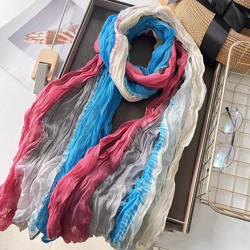 Women's Gradient Solid Color Thin Scarf - Image 26