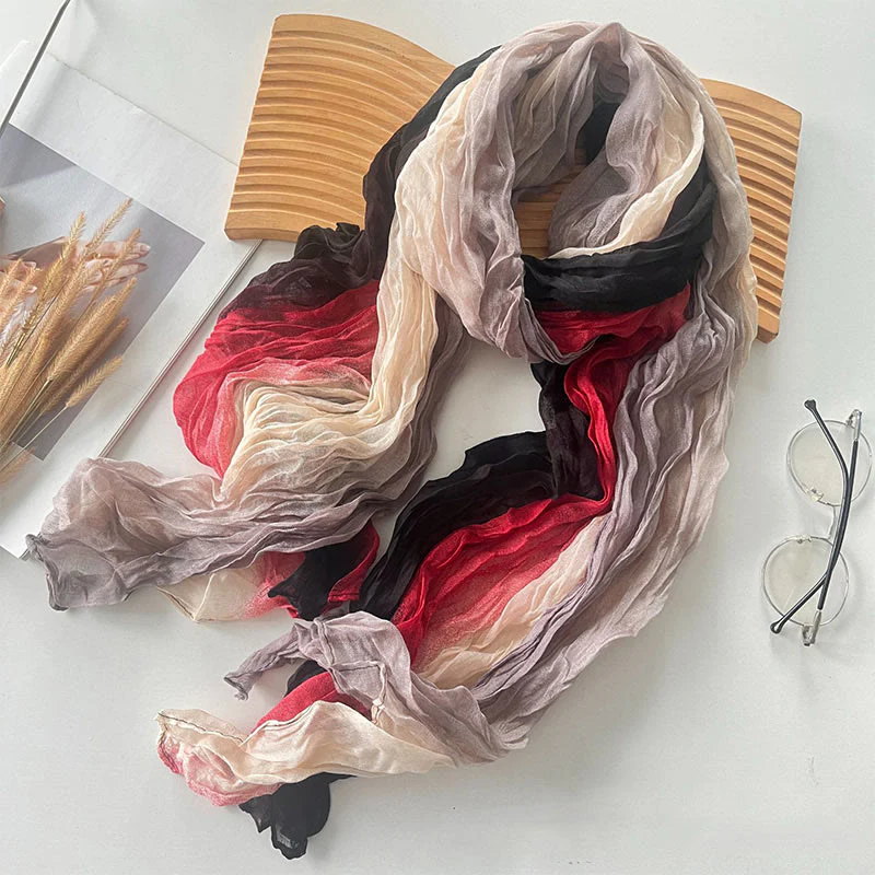 Women's Gradient Solid Color Thin Scarf - Image 28