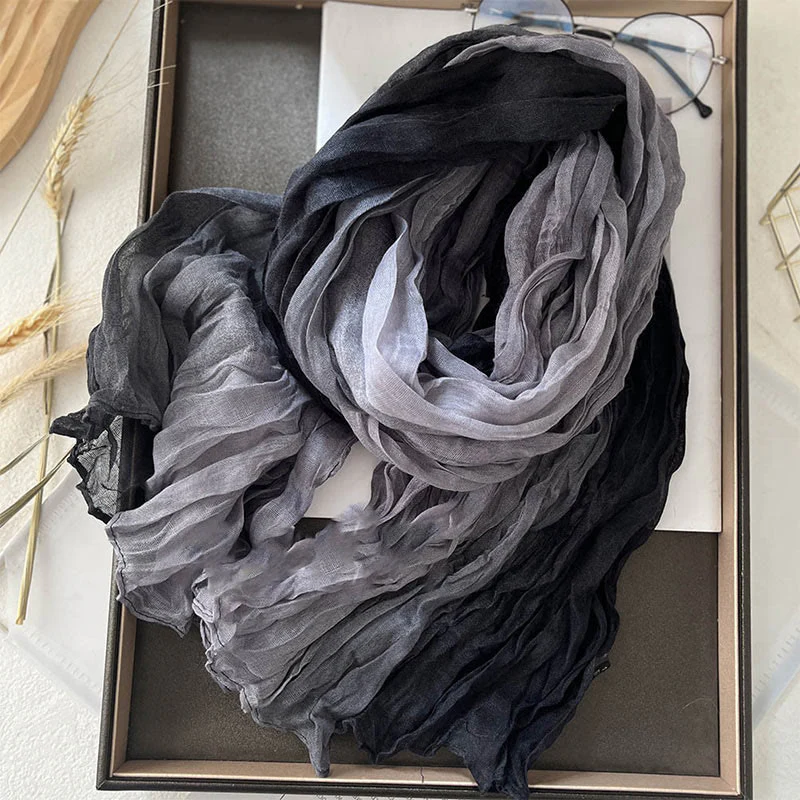Women's Gradient Solid Color Thin Scarf - Image 3