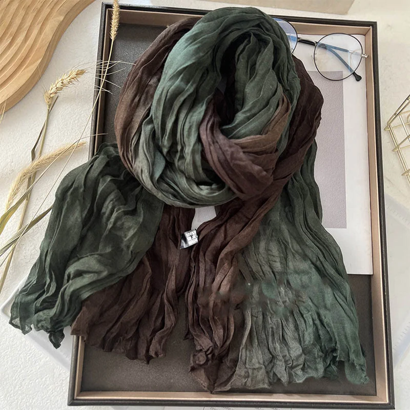 Women's Gradient Solid Color Thin Scarf - Image 6