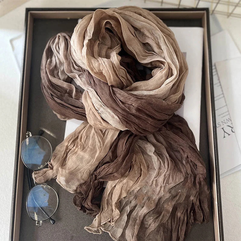 Women's Gradient Solid Color Thin Scarf - Image 8