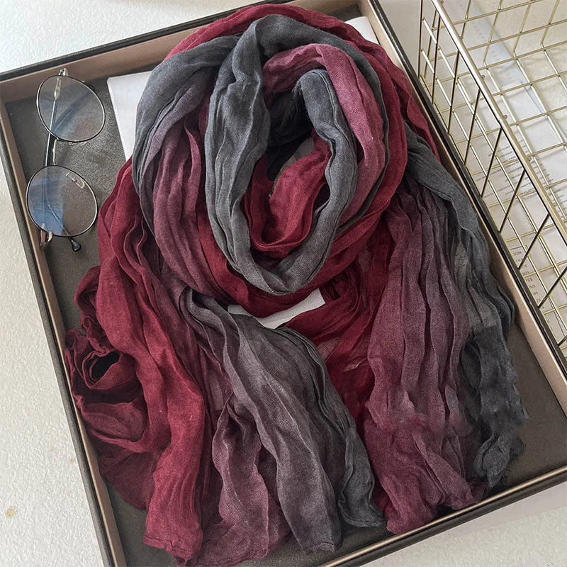 Women's Gradient Solid Color Thin Scarf - Image 9