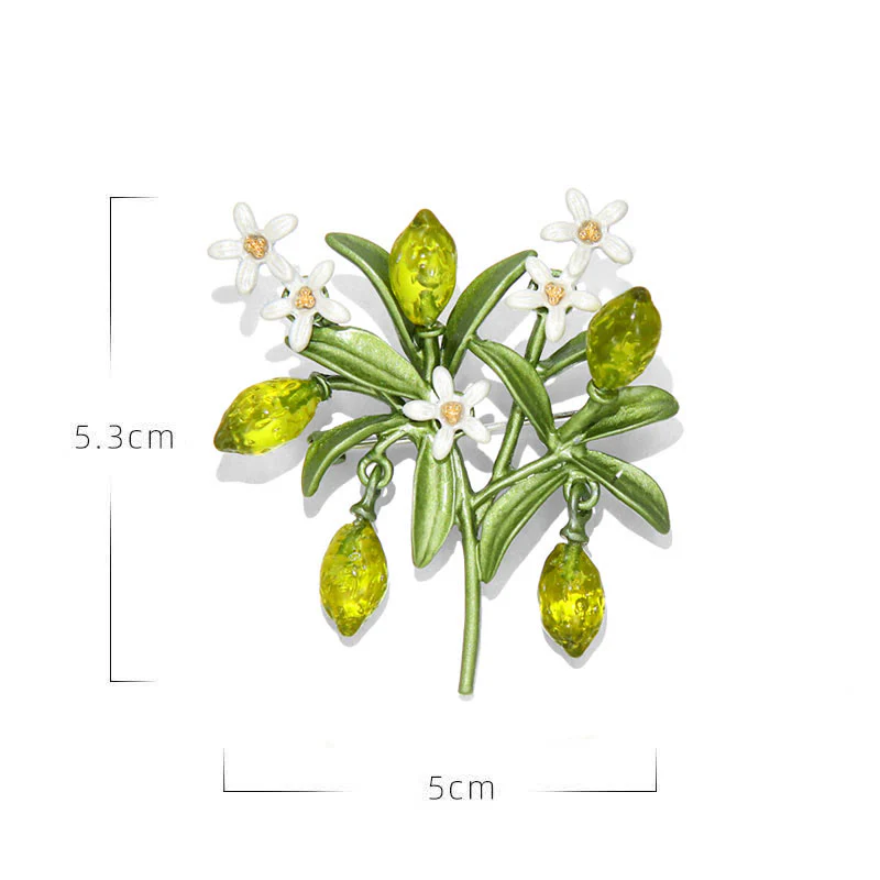 Women's Green Plant Lemon Drop Brooch - Image 7