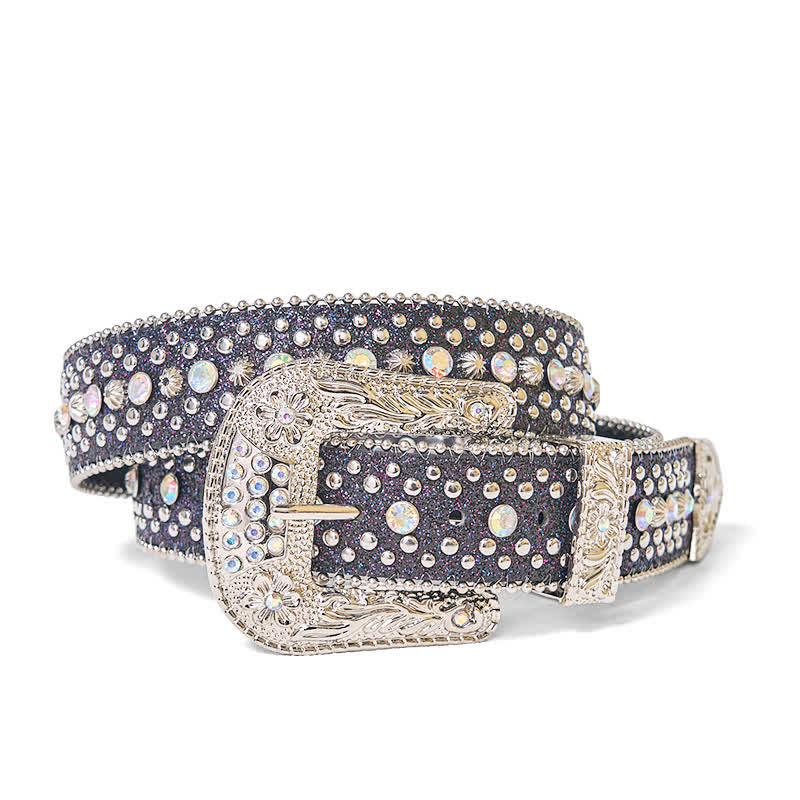 Women's Hip Hop Punk Rhinestone Leather Belt - Image 4