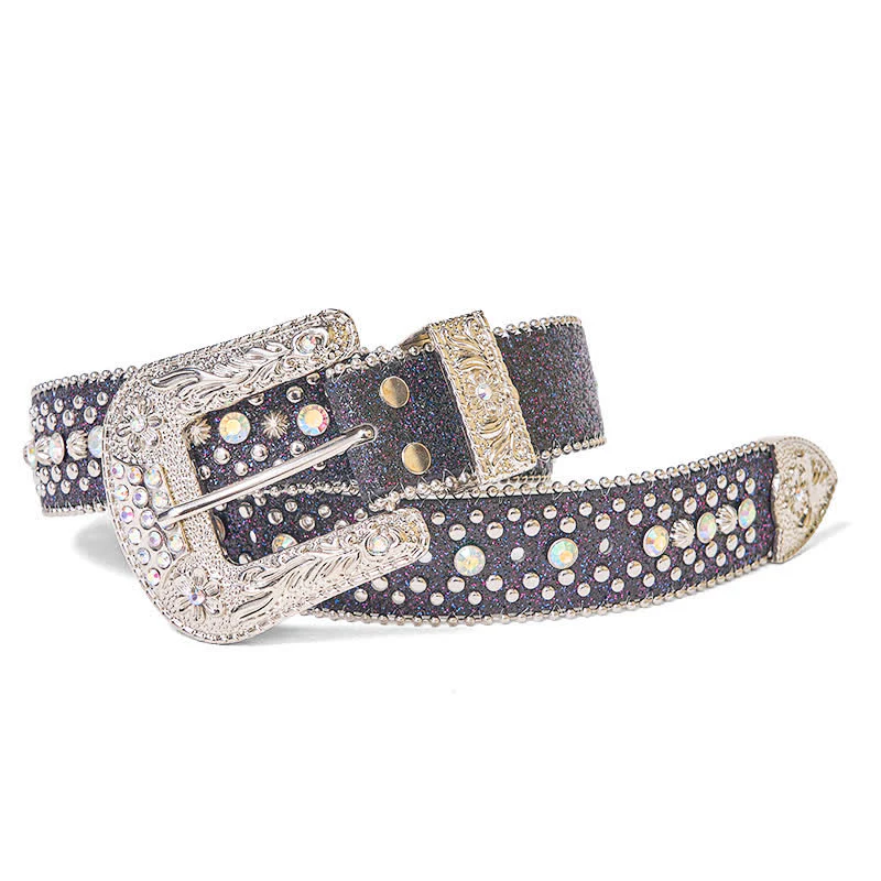Women's Hip Hop Punk Rhinestone Leather Belt - Image 5