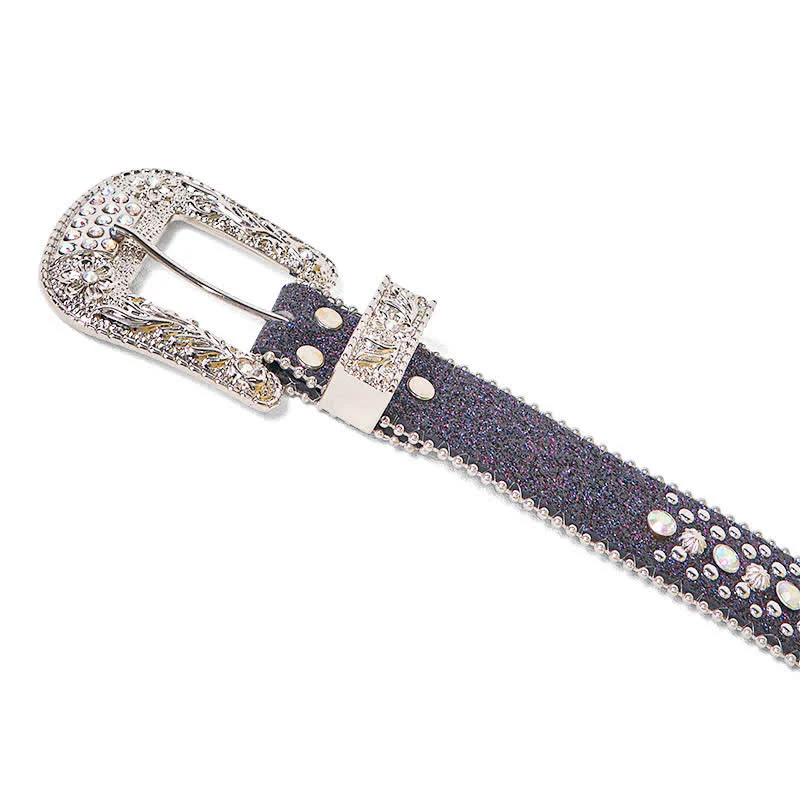 Women's Hip Hop Punk Rhinestone Leather Belt - Image 8