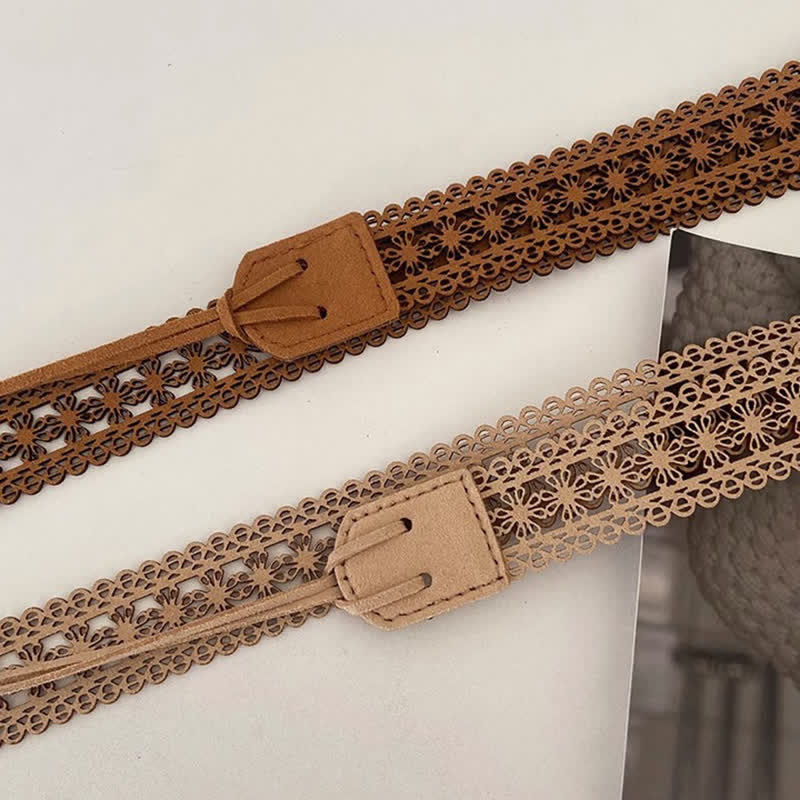 Women's Hollow Flower Bohemia Style Waist Rope Belt - Image 2