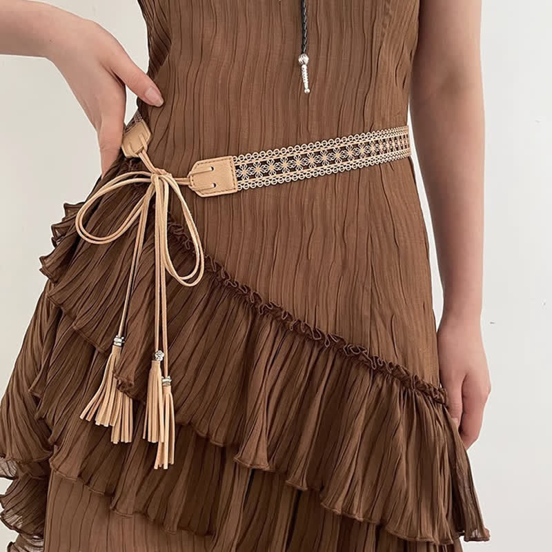 Women's Hollow Flower Bohemia Style Waist Rope Belt - Image 5