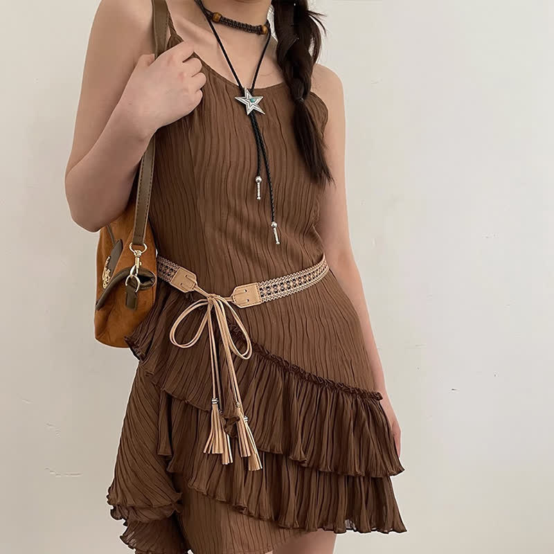 Women's Hollow Flower Bohemia Style Waist Rope Belt - Image 6