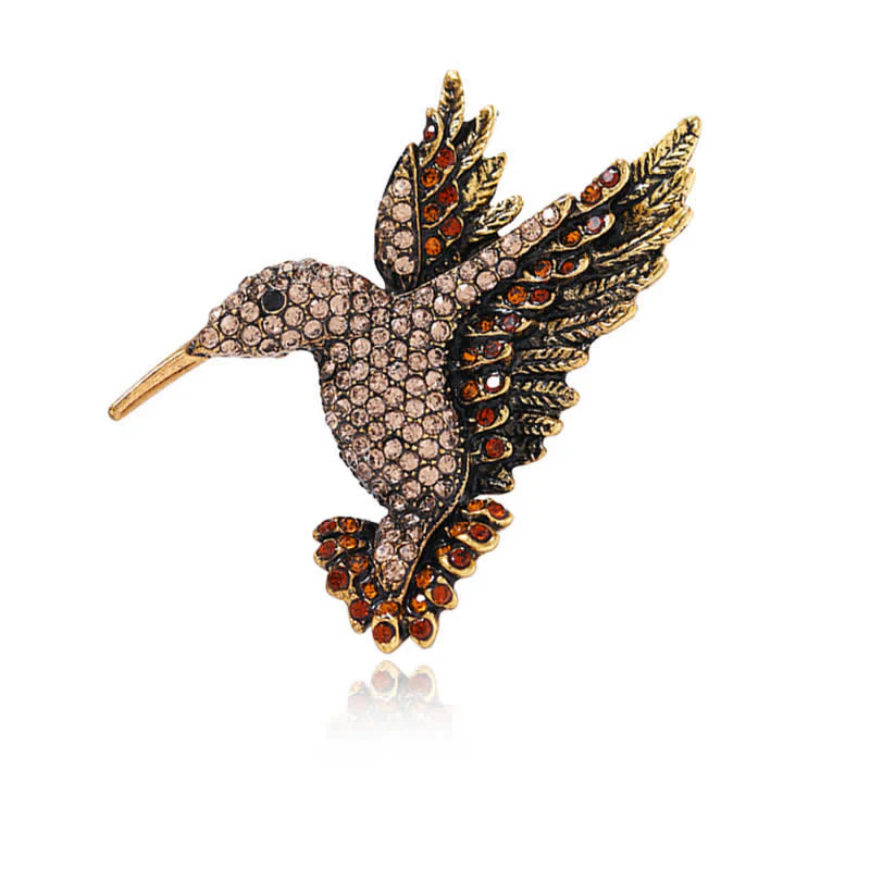 Women's Hummingbird Rhinestone Brooch - Image 7