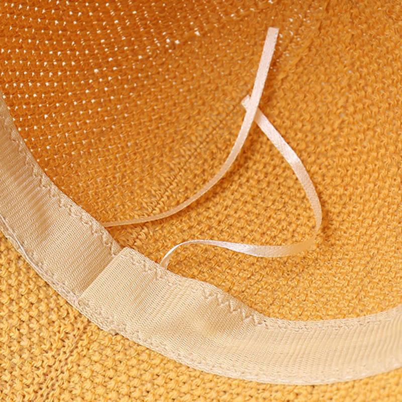 Women's Knitted Leather Strap Decor Bucket Hat - Image 8