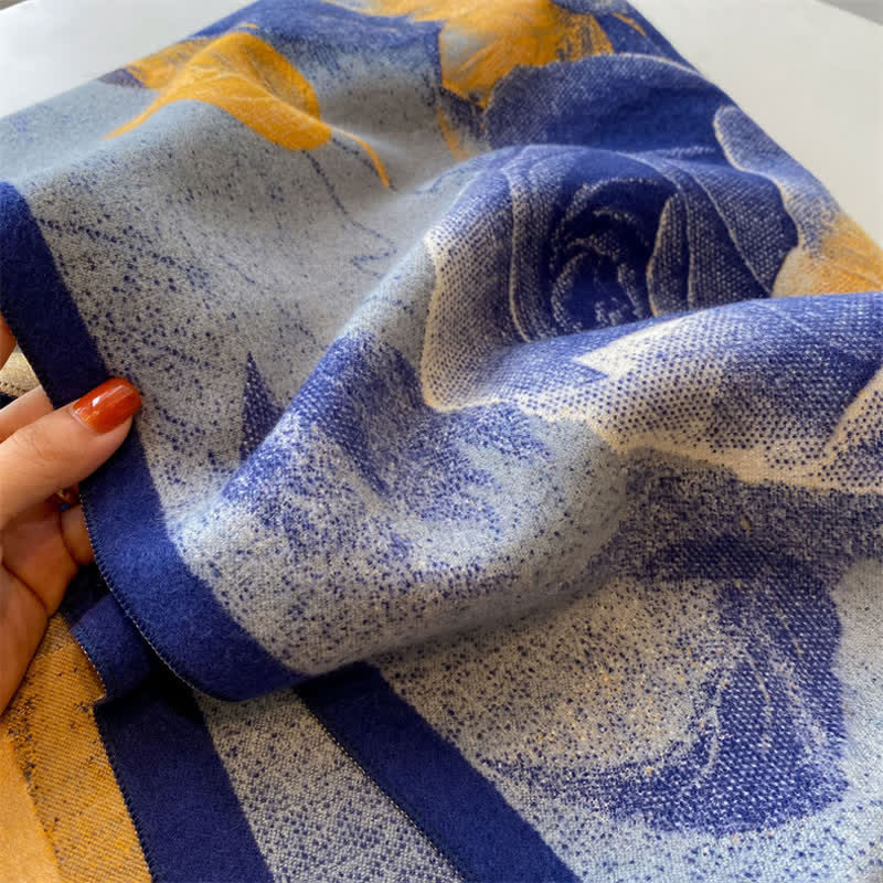 Women's Magnificent Scene Oil Painting Thickened Scarf - Image 11