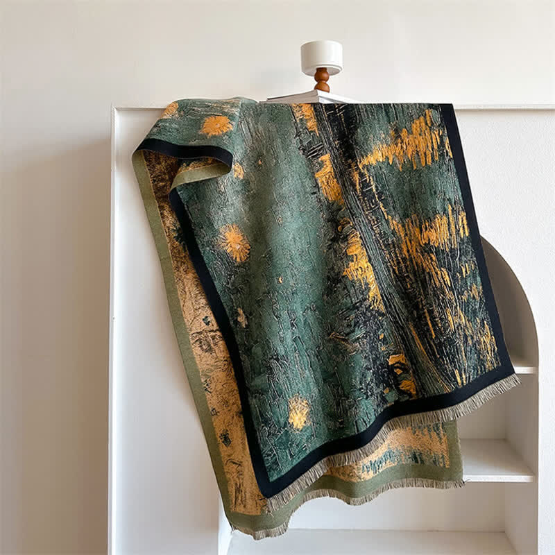 Women's Magnificent Scene Oil Painting Thickened Scarf - Image 2