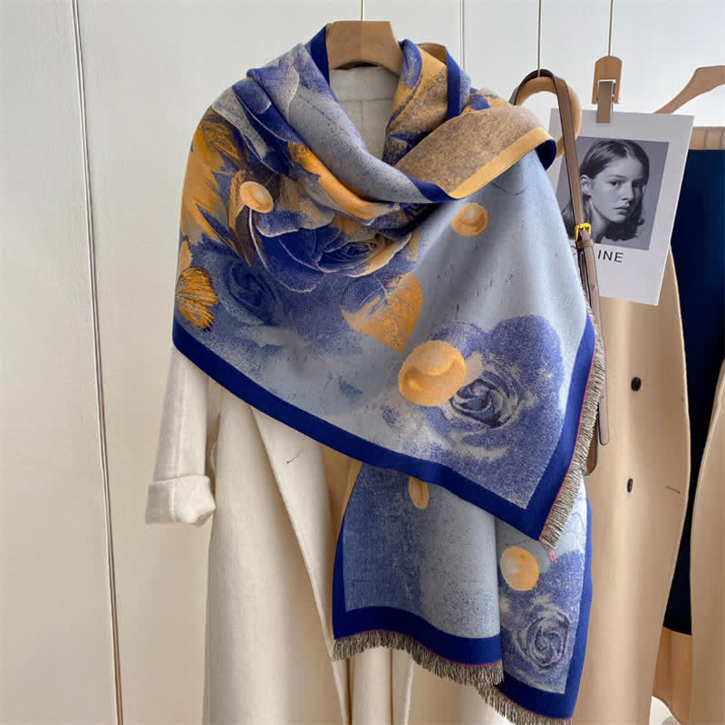 Women's Magnificent Scene Oil Painting Thickened Scarf - Image 21