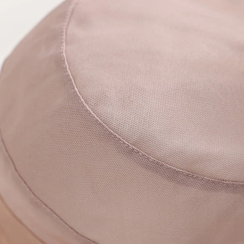 Women's Large Bow Knot Wide Brim Foldable Silk Sun Hat - Image 5