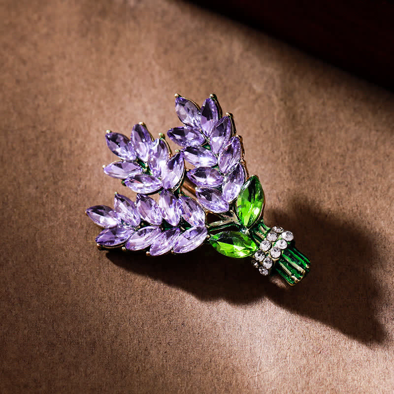 Women's Lavender Rhinestone Bouquet Brooch - Image 3