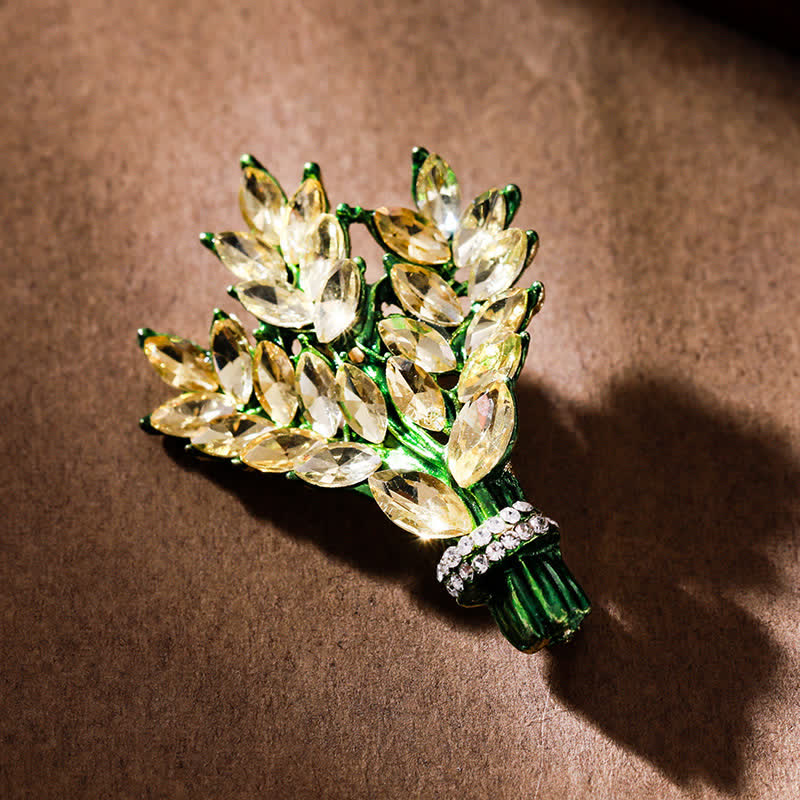 Women's Lavender Rhinestone Bouquet Brooch - Image 6