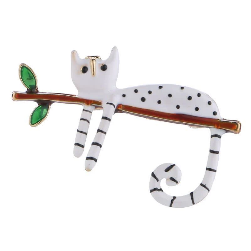 Women's Lazy Kitten Polka Dot Cat Brooch - Image 7
