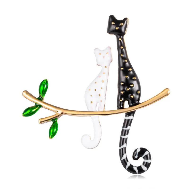 Women's Lazy Kitten Polka Dot Cat Brooch - Image 9